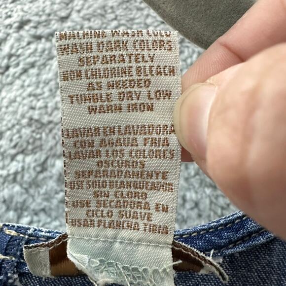 Vintage‎ Expressions Women's Medium Denim Sleeveless Dress Embroidered Design - Picture 5 of 10